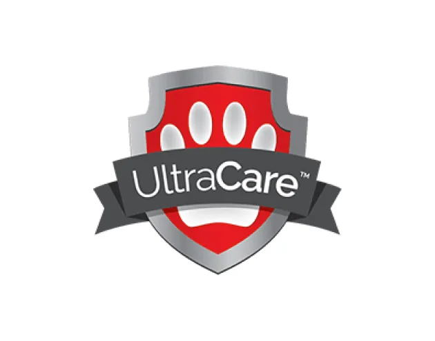 Pet Stop UltraCare lifetime warranty badge
